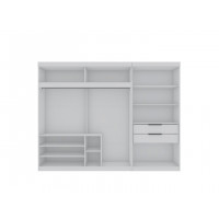 Manhattan Comfort 162GMC1 Mulberry White 2-Sectional Open Hanging Module Wardrobe Closet